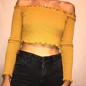 Mustard yellow  crop top